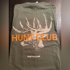 Post Malone Stoney “Hunt Club” Olive Green Short Sleeve Tee NWT